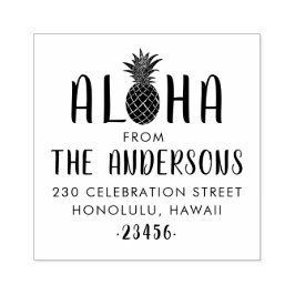 Aloha Pineaple Custom Family Name Rücksendeadresse Gummistempel