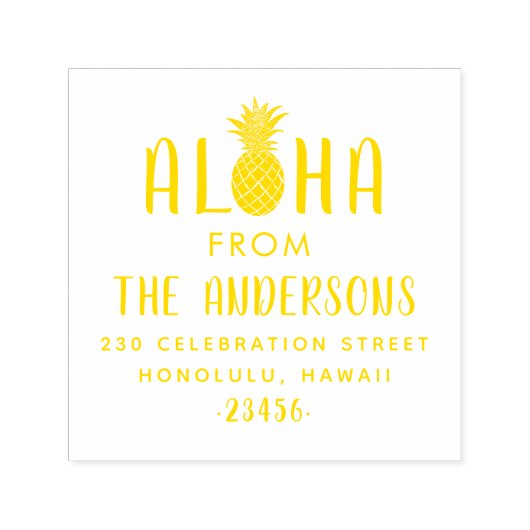 Aloha Pineaple Custom Family Name Rücksendeadresse Permastempel (Design)
