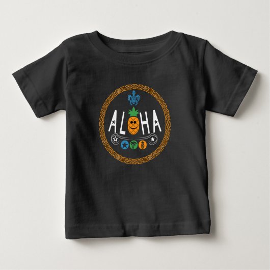 Aloha Pineaple Design - Baby Fine Jersey T - Shirt (Vorderseite)
