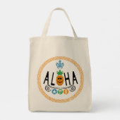 Aloha Pineaple Design - Lebensmittelgeschäft Tasch Tragetasche (Rückseite)