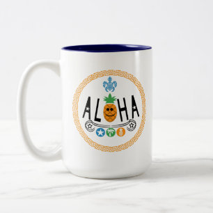 Aloha Pineaple Design - Zwei-Tone-Tasse Zweifarbige Tasse