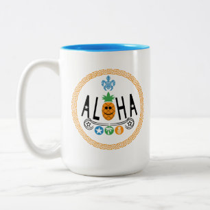 Aloha Pineaple Design - Zwei-Tone-Tasse Zweifarbige Tasse