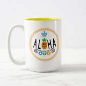 Aloha Pineaple Design - Zwei-Tone-Tasse Zweifarbige Tasse (Links)