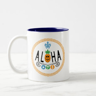 Aloha Pineaple Design - Zwei-Tone-Tasse Zweifarbige Tasse