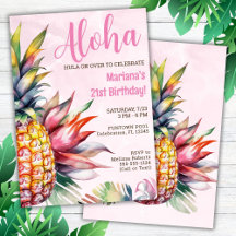 Aloha Pineaple Geburtstagsparty Einladung