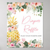 Aloha Pineaple Kinderdusche Windelwanne Poster (Vorne)