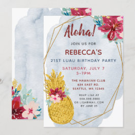 Aloha Pineaple Luau Geburtstagsparty Einladung