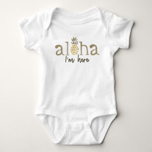 Aloha Pineaple New Baby Bodysuit Baby Strampler (Vorderseite)
