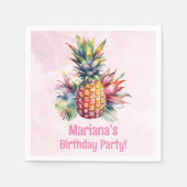 Aloha Pineaple Summer Birthday Party Serviette (Vorderseite)