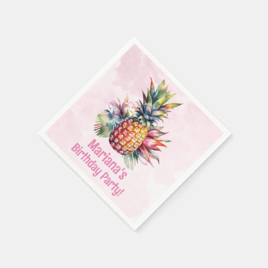 Aloha Pineaple Summer Birthday Party Serviette (Ecke)