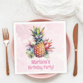 Aloha Pineaple Summer Birthday Party Serviette