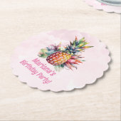 Aloha Pineaple Summer Birthday Party Untersetzer (angewinkelt)