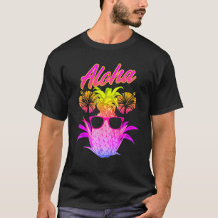 Aloha Pineaple Sunglasses Hawaiian Beach Summer V T-Shirt