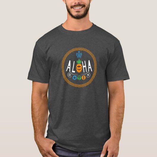 Aloha Pineappdesign - Dark T - Shirt (Vorderseite)