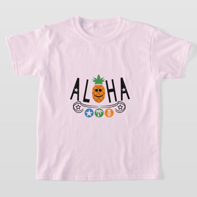 Aloha Pineappdesign - Girls' Basic T - Shirt (Ablage )