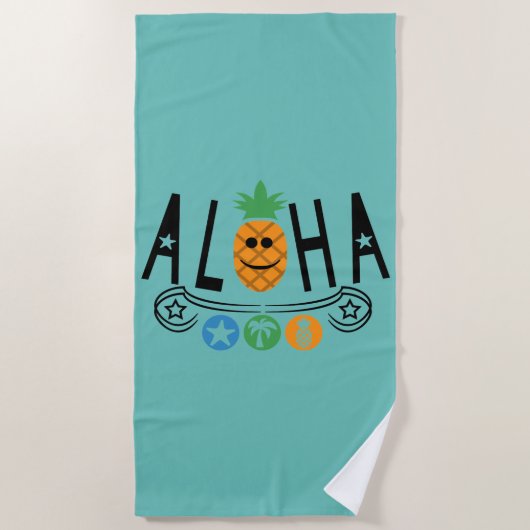 Aloha Pineappdesign - Strandtuch (Vorderseite)