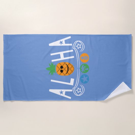 Aloha Pineappdesign - Strandtuch (Vorderseite)