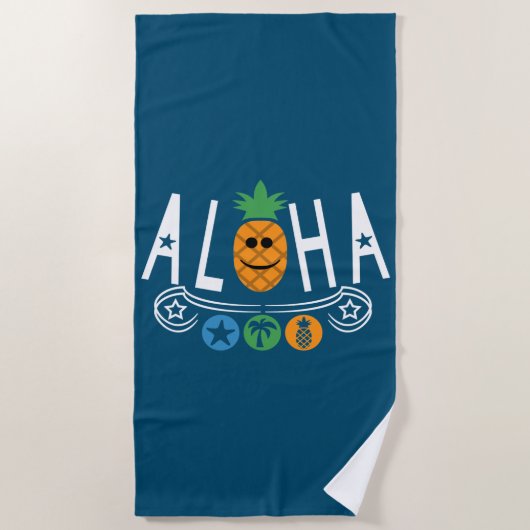 Aloha Pineappdesign - Strandtuch (Vorderseite)