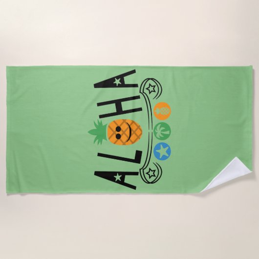 Aloha Pineappdesign - Strandtuch (Vorderseite)