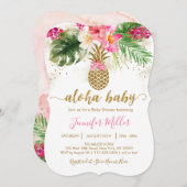 Aloha Pineappel Tropical Floral Baby Shower Einladung (Vorne/Hinten)