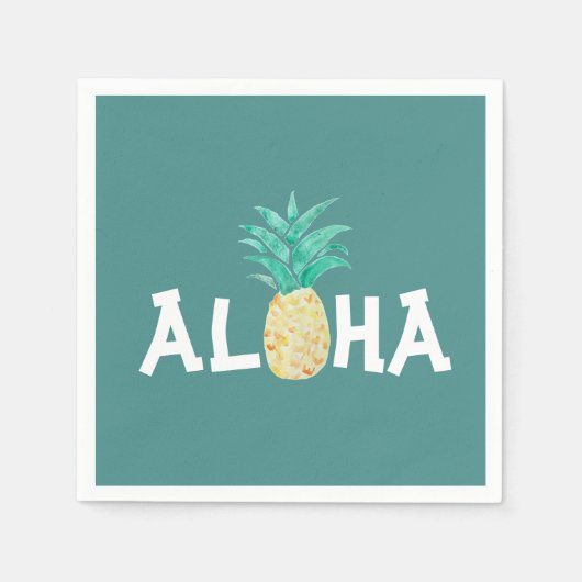 Aloha Pineappel Tropical Party Paper Napkin Serviette (Vorderseite)