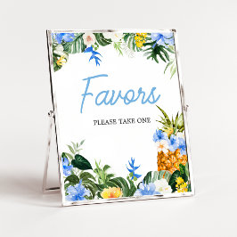 Aloha Pineapple Baby Shower Favors Sign Poster