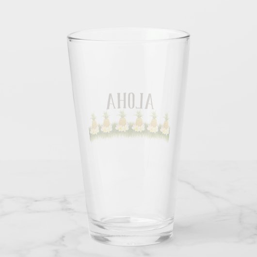 Aloha Pineapple Border Glas (Rückseite)