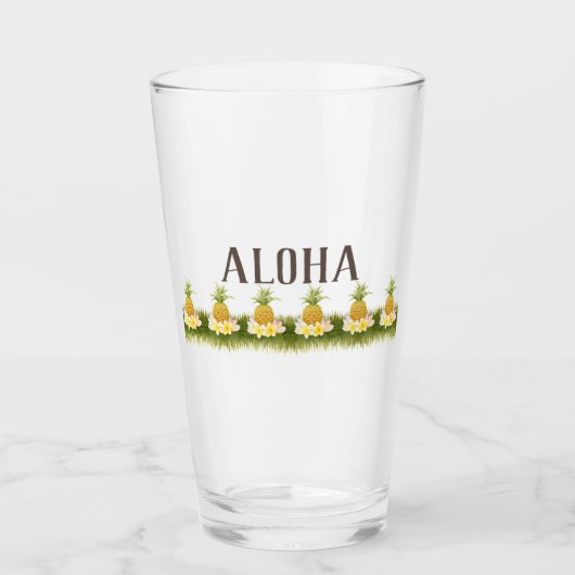 Aloha Pineapple Border Glas (Vorderseite)