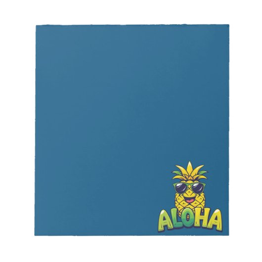 Aloha Pineapple Collection Aquamarin Notepad Notizblock (Vorderseite)