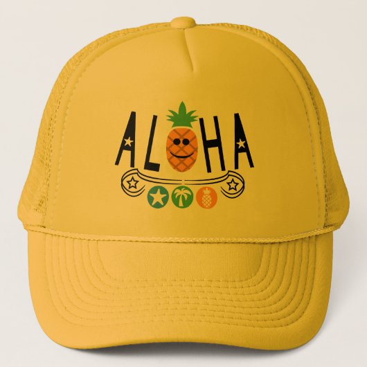 Aloha Pineapple Design - Trucker Hat Truckerkappe (Vorderseite)
