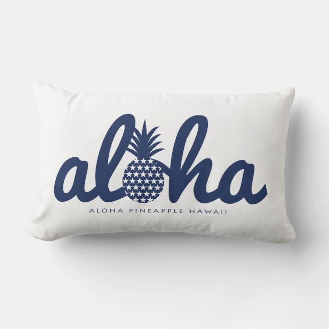 Aloha pineapple LogoColor-Navy Lendenkissen (Vorderseite)