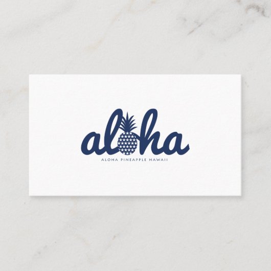 Aloha pineapple LogoColor-Navy Visitenkarte (Vorderseite)