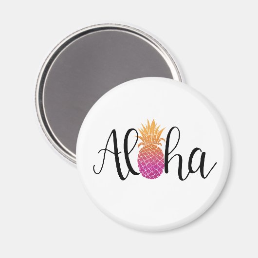Aloha Pineapple Magnet (Vorderseite/Rückseite)