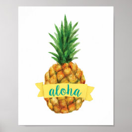 Aloha Pineapple Print Poster