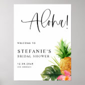 Aloha Pineapple Summer Bridal Shower Welcome Poster (Vorne)