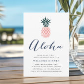 Aloha Pink Ananas Begrüßungsessen Einladung