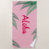 Aloha Pink Beach Handtuch (Vorderseite)