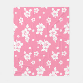 Aloha Pink Classic Hawaiian Seamless Pattern Fleecedecke