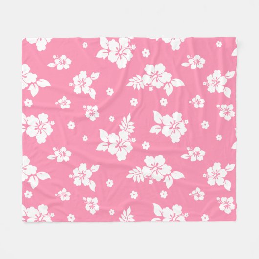 Aloha Pink Classic Hawaiian Seamless Pattern Fleecedecke (Vorderseite (Horizontal))