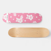 Aloha Pink Classic Hawaiian Seamless Pattern Skateboard (Horizontal)