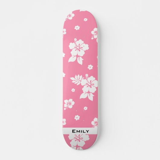 Aloha Pink Classic Hawaiian Seamless Pattern Skateboard (Vorne)
