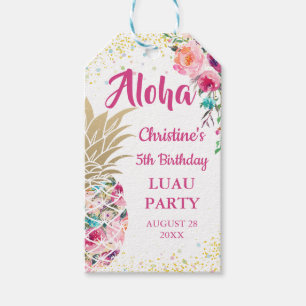 Aloha Pink Gold Ananas Geburtstags Gabe Tags Geschenkanhänger