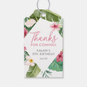 Aloha Pink Tropical Floral Geburtstag Geschenkanhänger (Vorderseite)