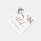 Aloha Pink Tropical Summer Floral Brautparty Serviette (Ecke)