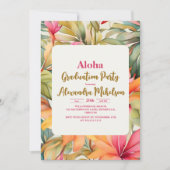 Aloha Pink Tropischer Abschluss Luau Party Einladung (Vorderseite)
