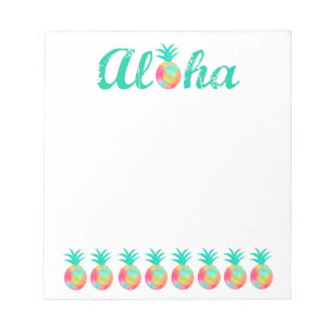 Aloha Pink Wasserfarben Ananas Notizblock