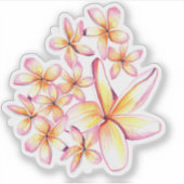 Aloha Plumeria bllossoms Hawaiiansticker Aufkleber (Vorderseite)