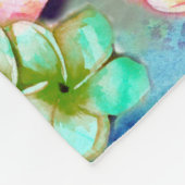 Aloha Plumeria Blume Aquarell Fleecedecke (Ecke)