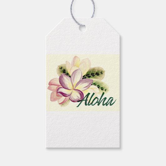 Aloha Plumeria Geschenkanhänger (Vorderseite)