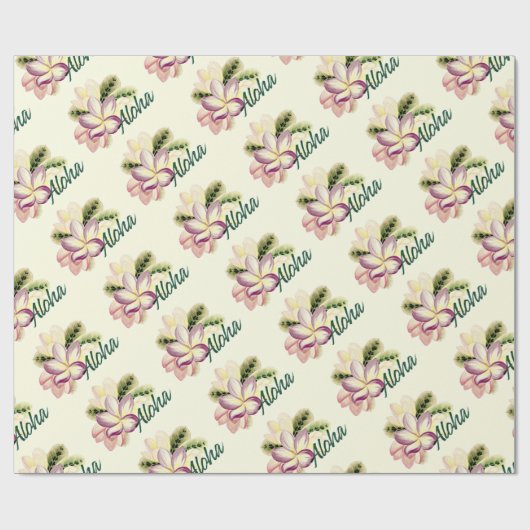 Aloha Plumeria Geschenkpapier (Flach)